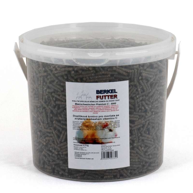 Berkel Futter Meerschweinchen Premium C, vědro 3L (2200g), granule pro morče c vit.C