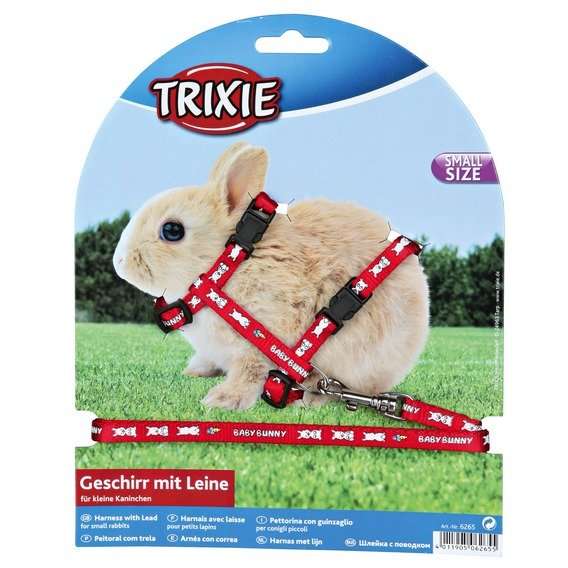 Postroj králík Trixie Baby Bunny - Červená barva