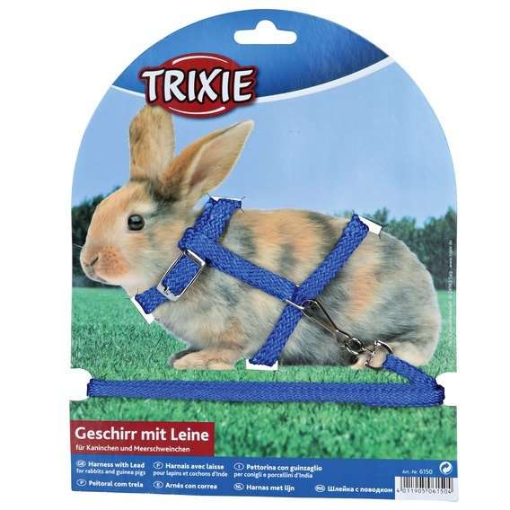Postroj králík Trixie nylonový - Modrá barva