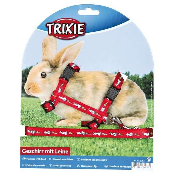 Postroj králík Trixie s motivem - Červená barva