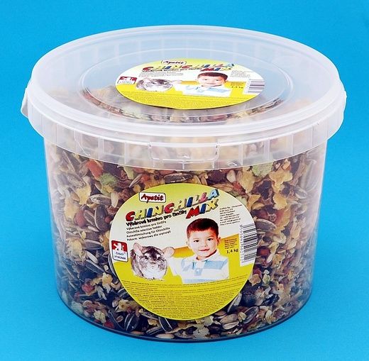 Apetit Chinchilla mix 1,4kg, vědro 3L, výběrové krmivo pro činčily pravé