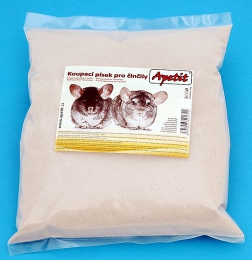 Apetit - koupací písek pro činčily 1kg, důležitý doplněk k chovu činčil