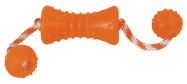 ToyFastic Orange hračka Kost na laně s míčky