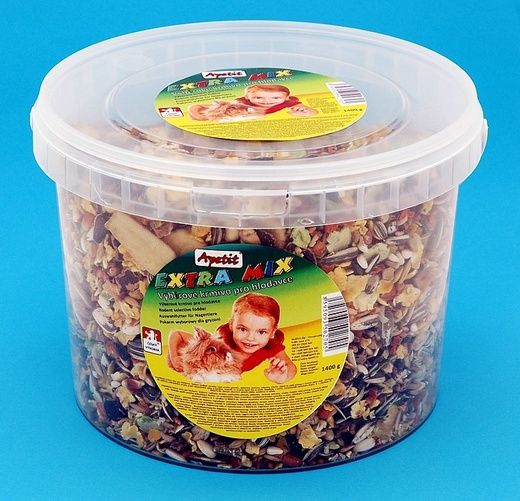 Apetit Hlodavec - Extra Mix 1,4kg,vědro 3L, výběrové krmivo pro hlodavce