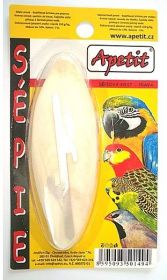 Apetit - sépiová kost pravá na kartě s držákem cca. 11 cm