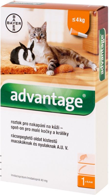 Advantage spot-on kočka, králík do 4kg 0,4ml