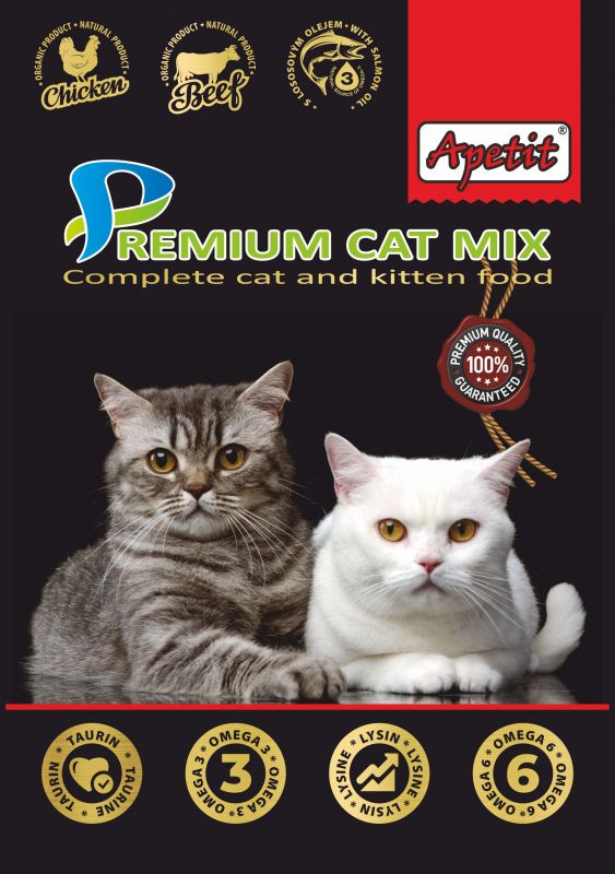 Apetit Premium Cat 750 g, kompletní krmivo pro kočky, včetně koťat