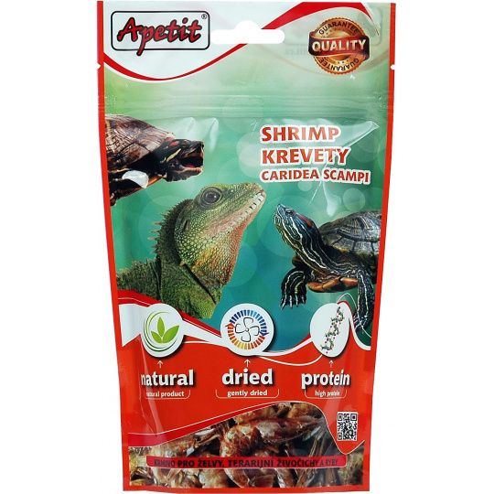 Apetit Shrimps - krevety 60g, krmivo pro želvy, terarijní živočichy a akvarijní ryby