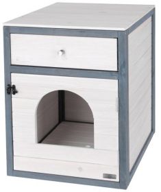 Kočičí skříň Ida 45x58x60cm, bílá/modrá